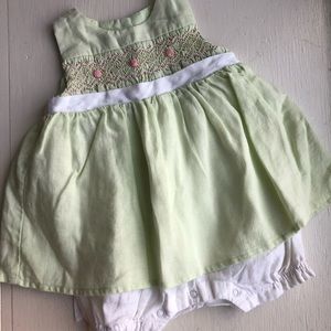 Smocked Linen Romper